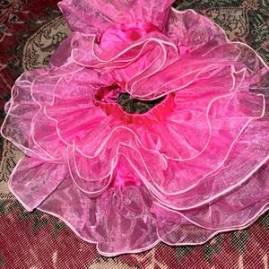 Unbranded Hot Pink Ruffle Tutu Skirt Kids Tiered Organza Cute & Clean
